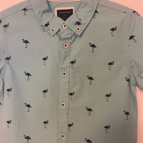 Boys button down short sleeve shirt / Boy 5-6 - Picture 6 of 8